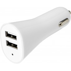 Dual USB Car Charging 3.1 Amp Max Dock Color-White