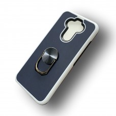 Two Tone Ring Case For LG Aristo 5 Color-White/Navy Blue