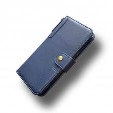 TPU Leather Wallet with Credit Card Slots For Samsung A21 Color-Navy Blue
