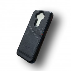 Leather Case With Credit Card Slot For LG Aristo 5 Color-Black