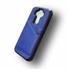 Leather Case With Credit Card Slot For LG Aristo 5 Color-Navy Blue