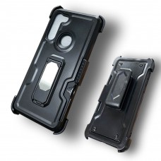 Hybrid Protector Case With Vehicle Support With Back Clip Tempered Glass Color-Black
