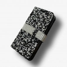 Wallet Bling Diamond For LG K51 Color-Black