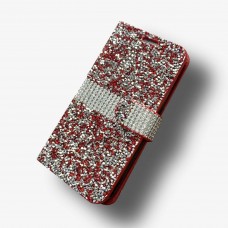 Wallet Bling Diamond For LG K51 Color-Red
