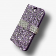 Wallet Bling Diamond For LG K51 Color-Purple