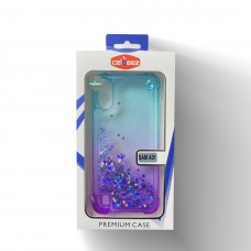 Anti Shock Liquid Case With Glitter For Samsung A21 Color-Light Blue/Purple