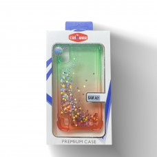 Premium Liquid Case For Samsung A01 Color-Green/Orange