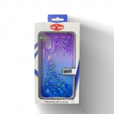 Anti Shock Liquid Case With Glitter For Samsung A21 Color-Purple/Light Blue
