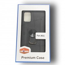 Metal Finger Ring Holder Case For Samsung A51 Color-Black