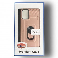 Metal Finger Ring Holder Case For Samsung A51 Color-Rose Gold