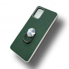 Rubberized Ring Case For Samsung A51 Color-White/Green