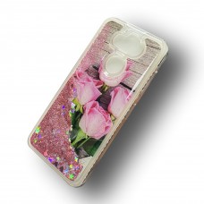 Tuff Liquid Glitter Case for LG Aristo 5 Design-Flower