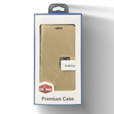 Wallet With Magnetic Clip For Samsung A20 Color-Gold