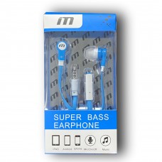 M Super Bass Earphones Color-Blue/White