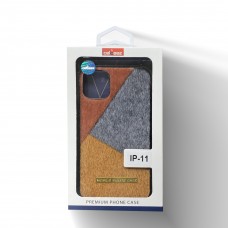 Soft Cloth Case For Iphone 11 Color-Orange/Brown