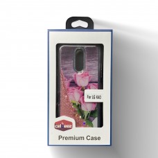 Glitter Liquid PS Case For LG K40 Design-Flower/Pink