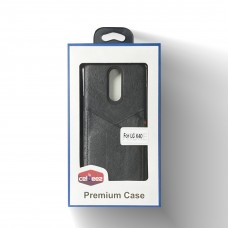 Leather Case With Credit Card Slot For LG K40 Color-Black