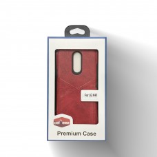 Leather Case With Credit Card Slot For LG K40 Color-Burgandy