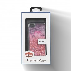 Glitter Liquid PS Case For Iphone 6/7/8 Design-Flower/Pink