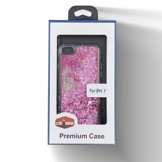 Glitter Liquid PS Case For Iphone 6/7/8 Design-Butterfly/Pink