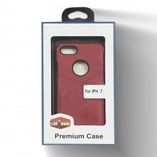 Leather Case With Credit Card Slot For Iphone 6/7/8 Color-Mehroon