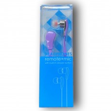 REIKO Headphones Remote+Mic With Built-In Answer Button Color-Purple