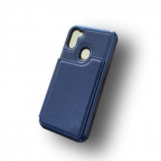 Executive Case With Credit Card Slot For Moto G Stylus Color-Navy Blue