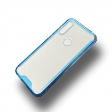 Clear Tpu With Bumper Case For Moto E7 Color-Light Blue