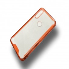 Clear Tpu With Bumper Case For Moto E7 Color-Clear/Orange