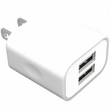 Dual USB Wall Charging 2.1 Amp Max Dock Color-White