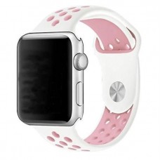 Apple Rubberized Watch Band 42/44 MM Color-White/Pink
